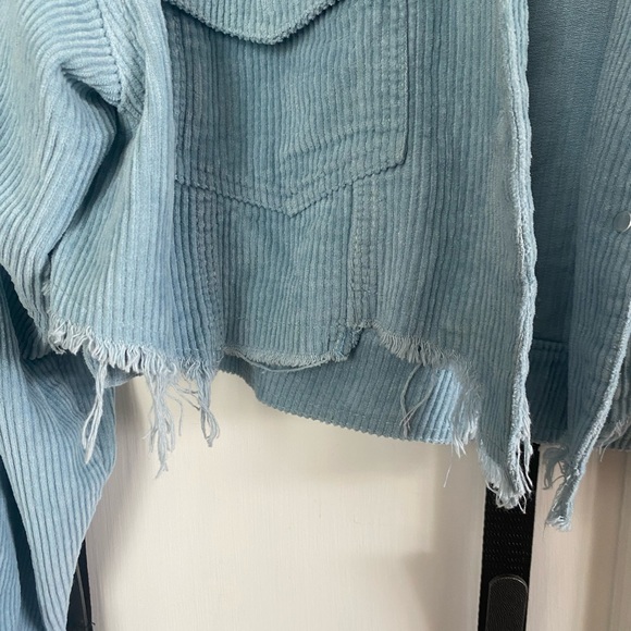12th Tribe Blue Cropped Corduroy Jacket - Picture 4 of 4